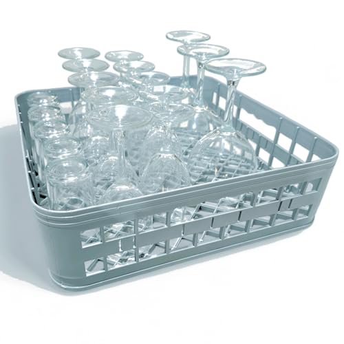 Genérico Cesta para Vasos y Tazas 40x40x12 cms | Cesta para lavavasos Industriales | Bandeja 40x40 para lavavajillas Hostelería