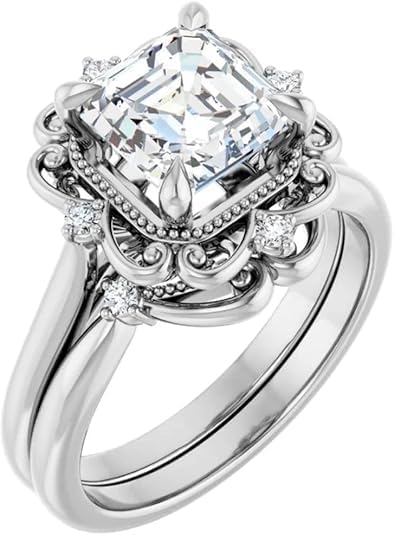 1-3 CT Moissanite Antique Wedding Ring for Women | Victorian-Halo Bridal Ring for Gifts | 925 Sterling Silver, 10K/14K/18K Solid Rose/White/Yellow Gold