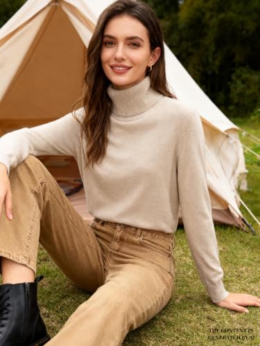 Image of DAIMIDY Turtleneck Sweaters for Women Long Sleeve Pullover Tops | Knitted Material| Soft, Warm and Breathable| High Resilience and Tensile Strength Design| Business Casual Tops| Dailywear