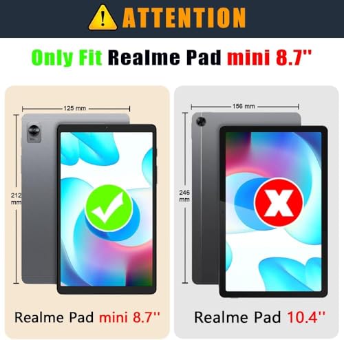 Image of TGK Rugged Back Cover for Realme Pad Mini 8.7 Inch Tablet Case Black