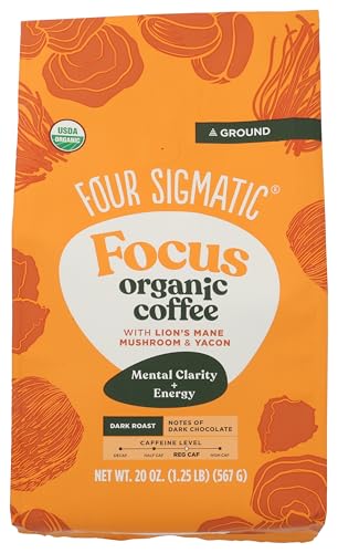 Image of Four Sigmatic Organic Focus Dark Roast Ground Coffee, 20 Ounce