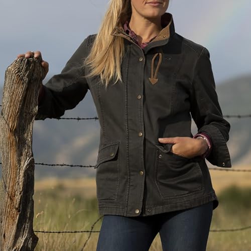 Legendary Whitetails Womens Shirt Jacket Long Sleeve Flannel Lined, Tarmac, LRG