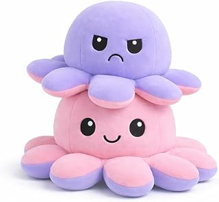 Reversible Octopus Plush Toy 18 cm | Flip Mood Soft Toy | Double-Sided Happy & Angry Expression | Super Soft Stuffed Anima Price In India