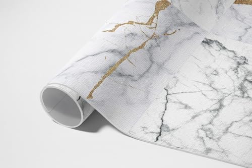 Tapis de sol vinyle haut de gamme effet marbre élégant 60x90 cm