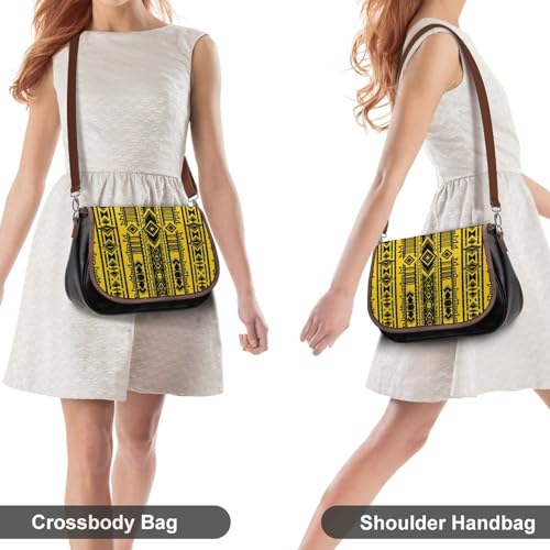 Aztec Geometric Tribal Design Crossbody Shoulder Messenger Women Bag Pu Leather Office Work Business for Handbag Crossbody Bag4