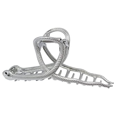 Large Alloy Hair Claw Clips with Snake Decors Hair Catch Barrette Jaw Clamp Hair Clips for Women Half Bun Hairpins Thick Hair Strong Hair Styling Accessories Cover