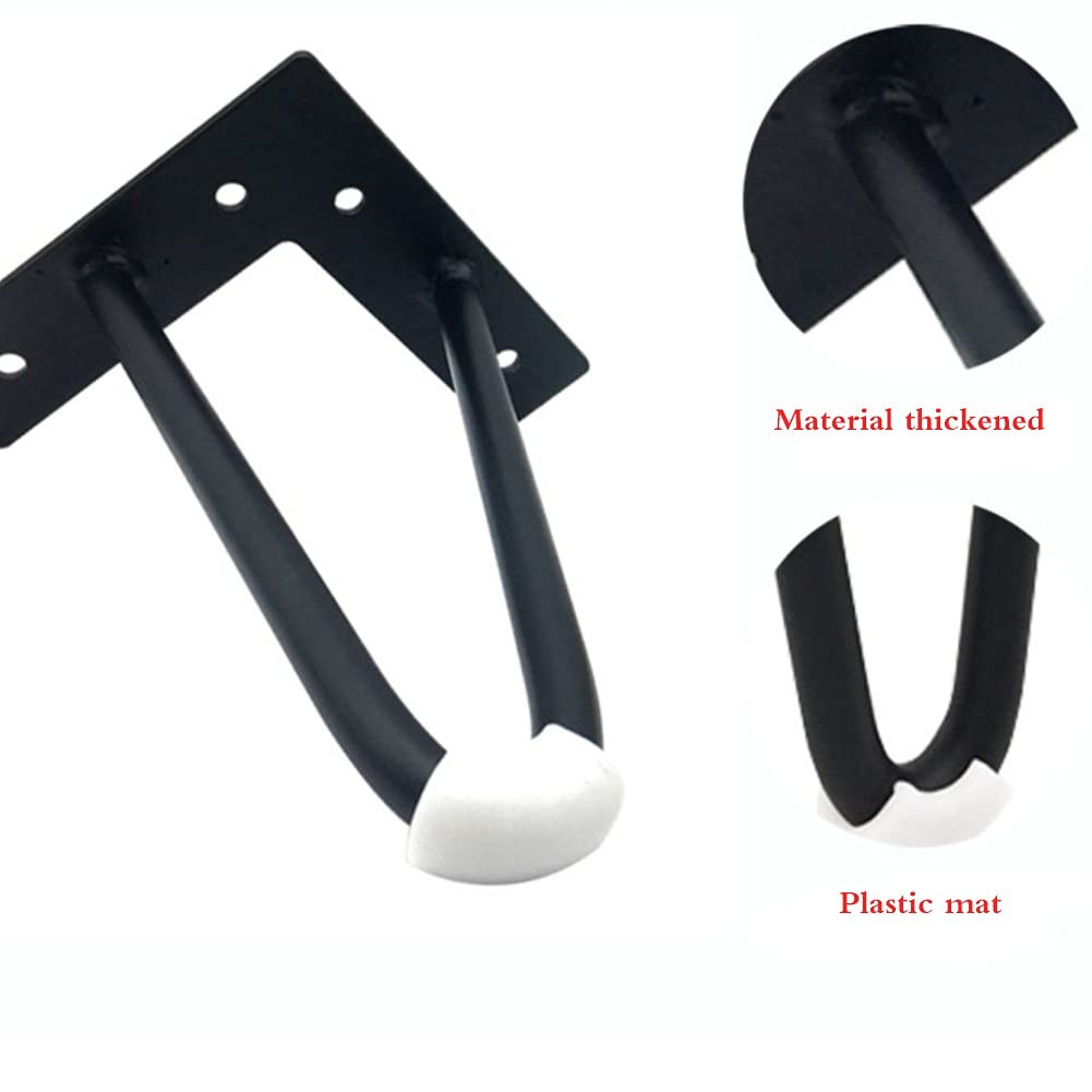 4 pezzi Gambe per tornanti, Gambe per Mobili in Ferro, con protezioni per pavimenti in gomma e viti, per casa, progetti fai da te, TV e divano(Color:Black,Size:12cm)