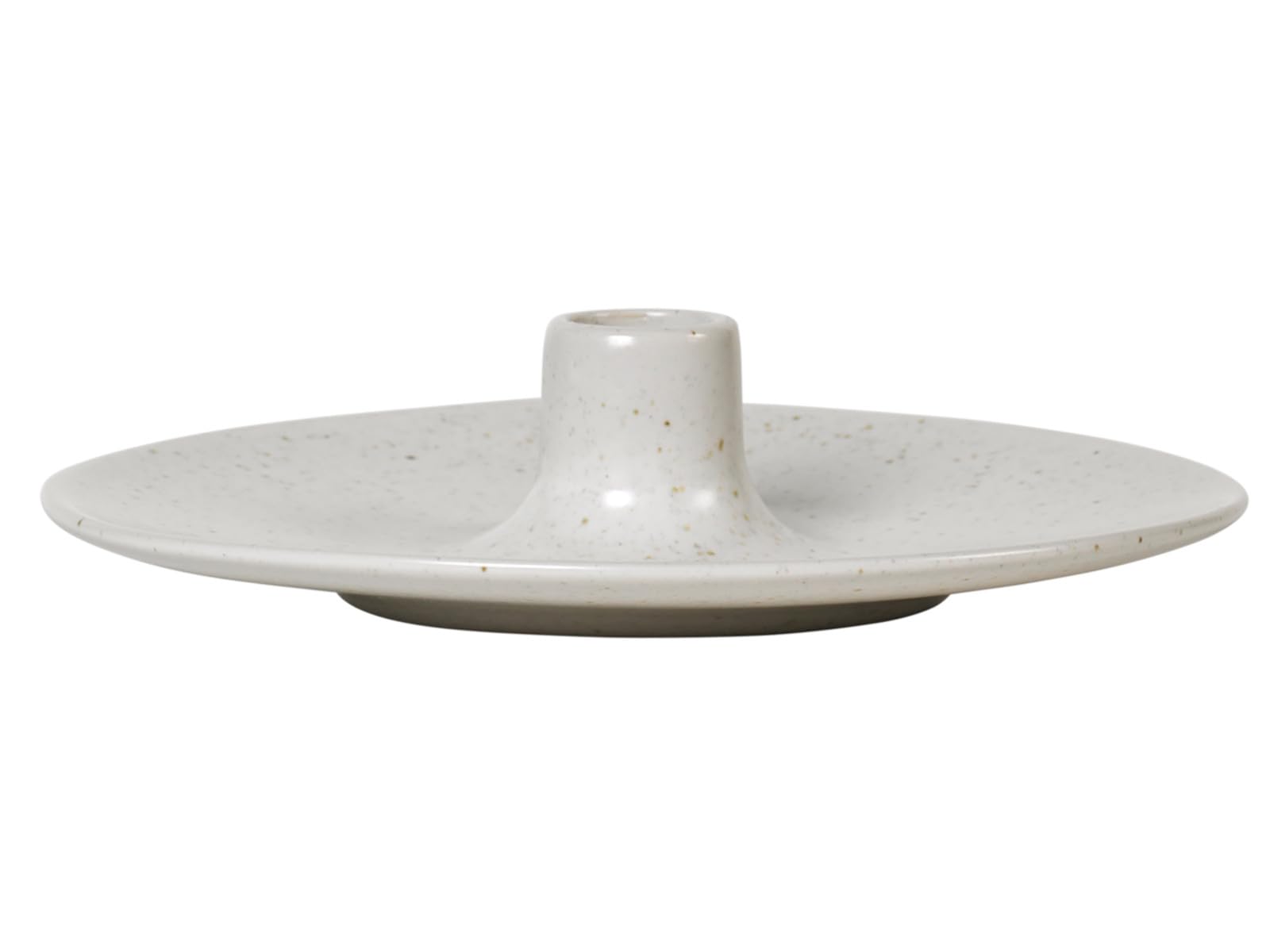 broste Copenhagen Candle Holder, earthenware, White, 18x4 cm