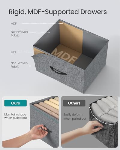 Image of SONGMICS BELLAH Collection - Dresser for Bedroom, Chest of Drawers, Nightstand, 2 Drawers, Storage Organizer Unit, Closet, Entryway, Modern, Slate Gray ULGS312GN02S