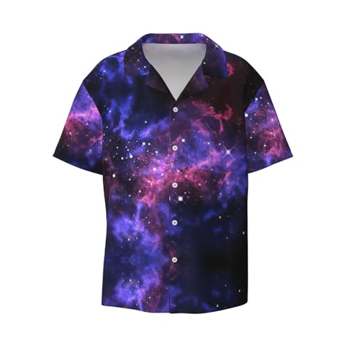 Chemise manches courtes homme imprimé univers avec poche poitrine respirante