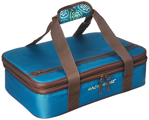 Rachael Ray Expandable Insulated Casserole Carrier for Hot or Cold Food, Thermal Lasanga Lugger Tote for Pockluck, Parties, Picnic, and Cookouts, Fits 9