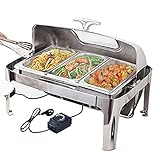 thermo chef prezzo CONTROLLO DELLA TEMPERATURA REGOLABILE - Il set da buffet per scaldavivande elettrico è progettato per soddisfare le tue esigenze, la temperatura può essere regolata tra 30°-85°. Devi solo impostarlo alla temperatura dei piatti di cui hai bisogno e potrai goderti cene in famiglia, feste di calcio domenicali o altri grandi raduni ed eventi, che ti porteranno la migliore esperienza!