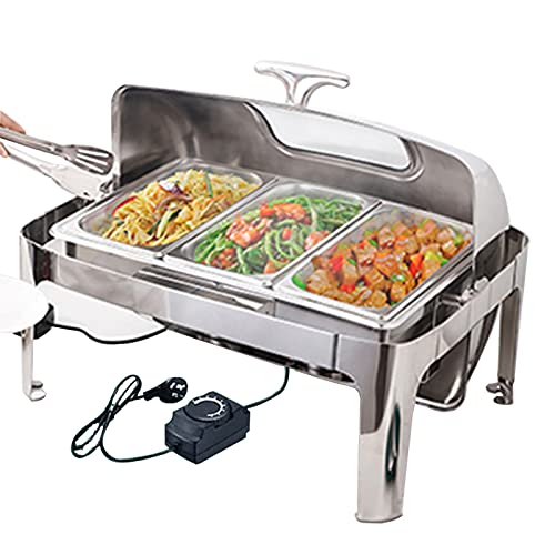 Aquecedores De Alimentos Para Buffets De Festas Elétricos, Conjunto De Buffet De Prato De Aço Inoxid
