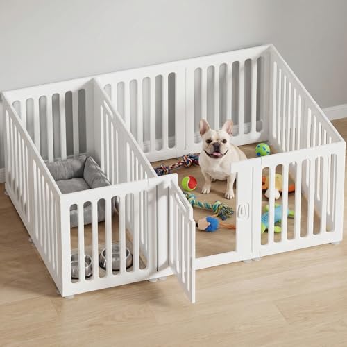SNAAT Dog Playpen with Door, Portable Large Puppy Playpen for Indoor & Outdoor Use, Tool-Free...
