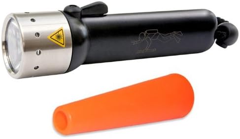 Ledlenser D14 Frogman Black Diving Torch with orange signal cone