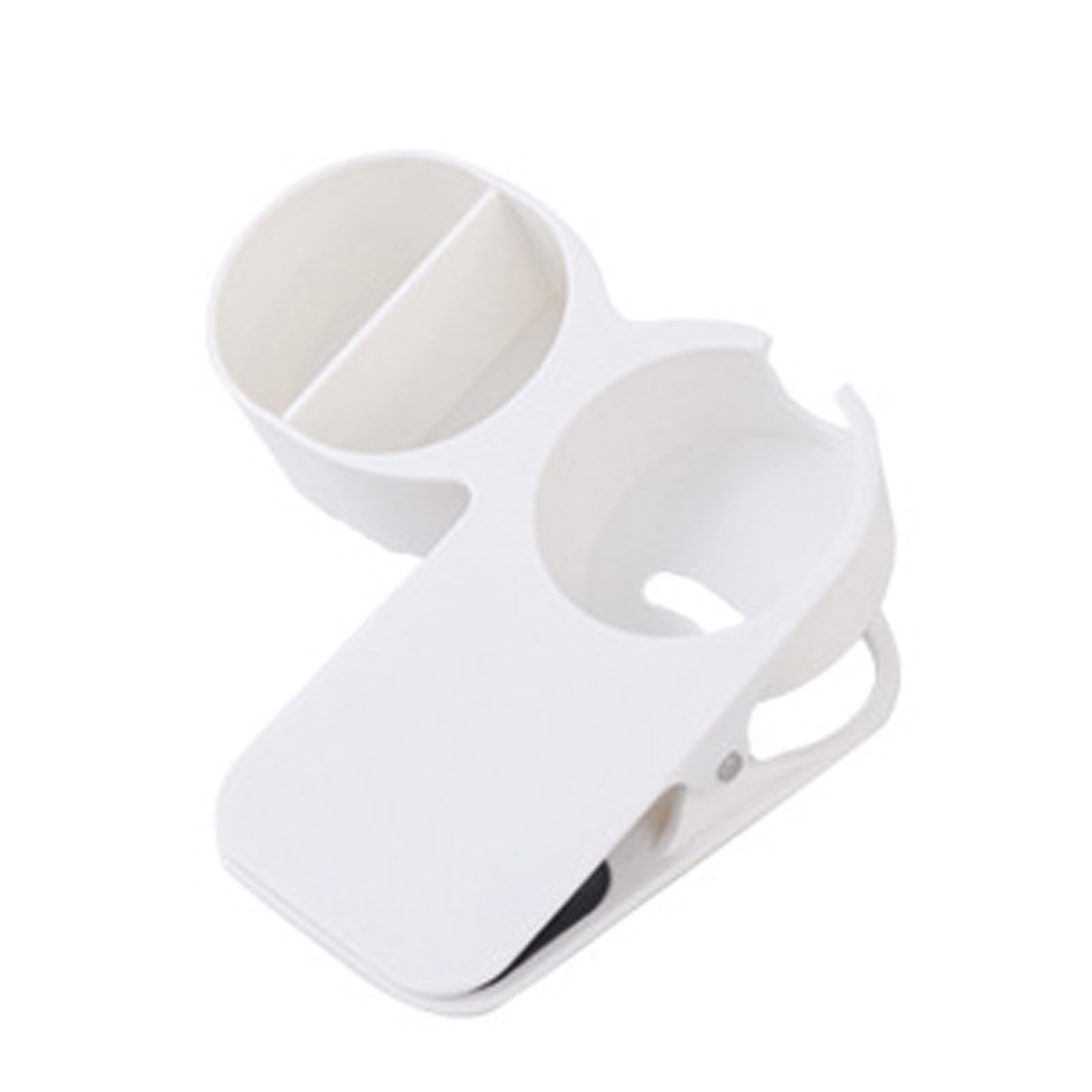 Foloda E Clamp On Cup Holder Organizers For Desks With Double/Singl Storag Compartments Smooth Rounded Dges Spac Saving Cup Rack Modern Abs Holder That Fit Most Tabl Thicknesses And Prevents Spills