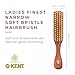 Kent DA4S Finest Women's Danta Wood, Soft White Bristle, Narrow Grooming Hair Brush - Fine or Thinning Hair, Promotes Shine / Stimulates Scalp