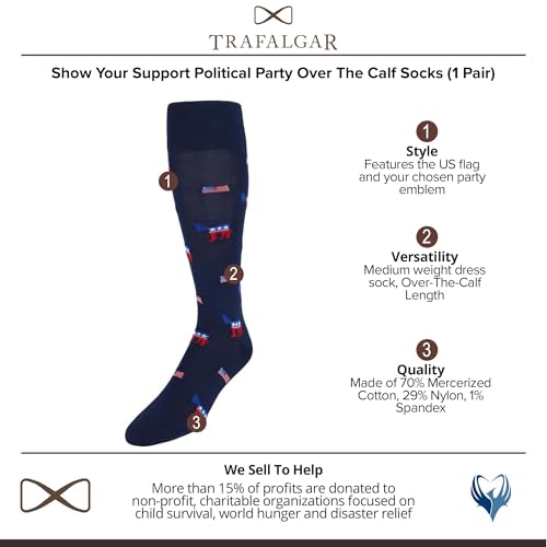 Trafalgar Men's Show Your Support Political Party Over The Calf Socks (1 Pair)2