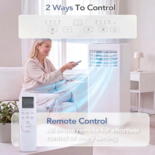Antarctic Star 8000 BTU Portable Air Conditioner, 4-in-1 Portable AC Unit Cool up to 350 Sq.Ft, 4 Modes Room Air Conditioner with Remote/24Hrs Timer/360° Wheels, Window Installation Kit Included by Antarctic Star - Used condition - Image 4