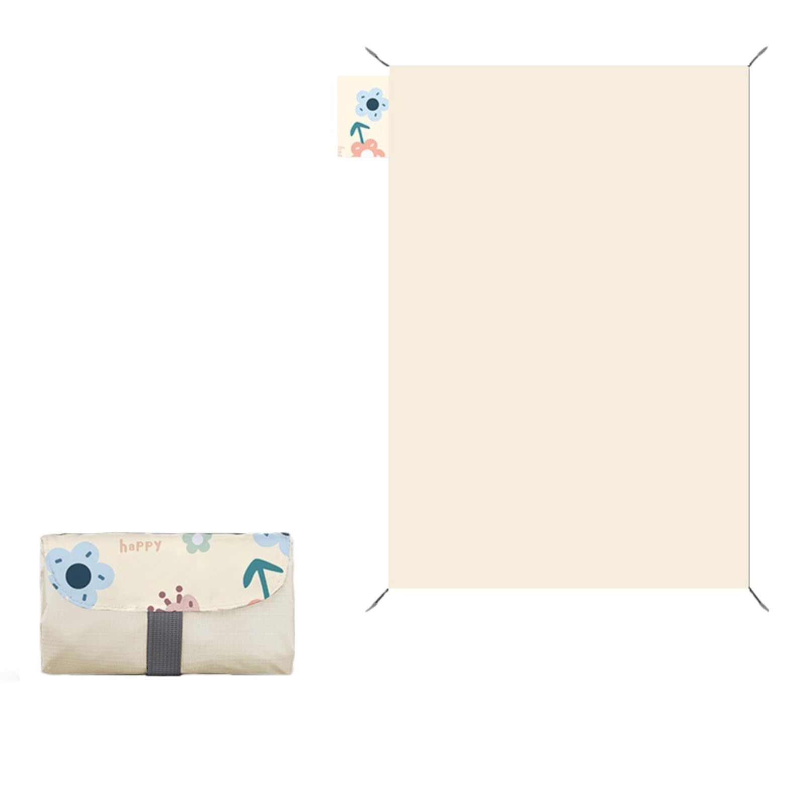 YongXinMY Pocket Picnic Blanket - Waterproof Foldable Outdoor Mat, Compact Sandproof Portable Lightweight Picnic Ground Cover for Indoorf, Beach, Camping, Travel, Grass, Park (Beige,150x210cm)
