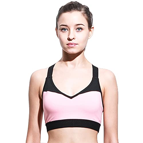 Sujetador deportivo transpirable KUNIUO con relleno y patchwork para yoga