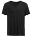 Latuza Men's V-neck Bamboo Elastic T-Shirt, Black, Medium