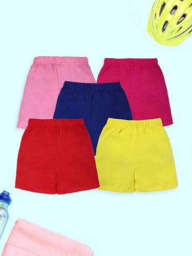 Image of KiddoPanti Girls Cycling Shorts Pack of 3 | Soft & Stretchy Cotton Spandex | Comfortable Fit with Elastic Waistband | Solid Colors Half Tights for Girls Inners