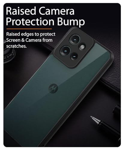 Image of WOW IMAGINE Translucent Hybrid Back Case Cover for Motorola Moto Edge 50 5G Smoked Matte Back | Shock Proof 360 Degree Protection | Protective Hard Case - Matte Black