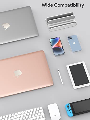 Jarlink (Upgraded Version Vertical Laptop Stand, Desktop Stand Adjustable Laptop Holder (Up To 17.3 Inches) Compatible With Macbook Pro/Air, Microsoft Surface, Lenovo (Silver) #TOP2