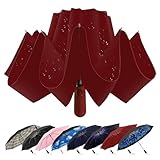ZDSSM Compact Inverted Travel Umbrella, Automatic Open Close, 9-Rib 46 Inch Windproof Umbrella, Waterproof Teflon-Coated UPF 50+, Portable Umbrellas for Men, Women, Travel, and Daily Use