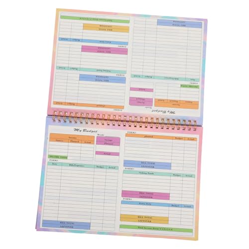 FUNOMOCYA Finanzbuch Haushaltsbudget Buch ohne Datum mit Wöchentlichen Ausgaben Einnahmenübersichten Langlebiges Sparbuch für Persönliche Finanzen Kompakter Ausgaben Budgettracker