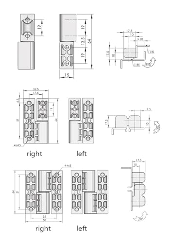 Charnière de porte pour boîte de distribution et interrupteur - 4