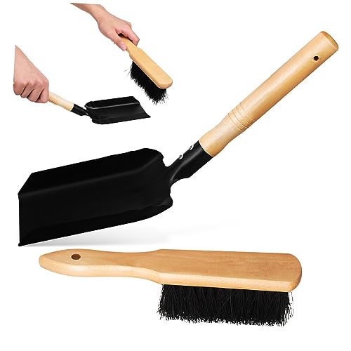 VICASKY Pelle Et Brosse pour Cheminée Outil De Nettoyage à Main pour Foyer Petite Pelle Et Brosse Légère pour Entretien