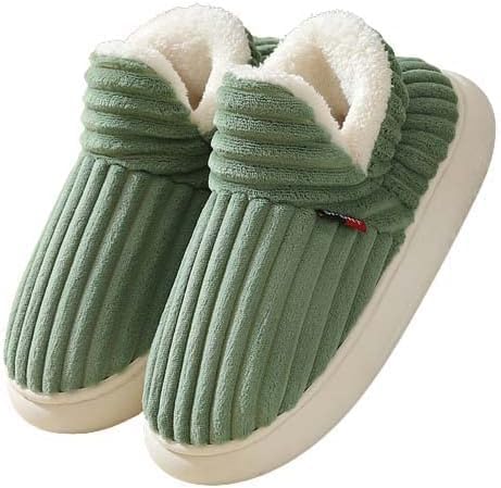 Caistre Women Men Ankle Bootie Slipper Plush Warm Indoor Outdoor Shoes Comfy Fleece Lined Memory Foam Slipper with Anti-Slip Sole