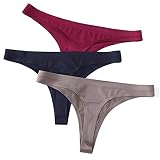 catch-L Unterwäsche Damen Ice Silk Seamless G-String Slips Höschen Sexy Invisibles Low-Rise Thong Höschen Dessous, XL(Color:A12-02,Size:Groß)