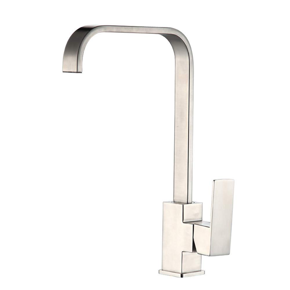 Robinet de cuisine en acier inoxydable 304 mélangeur rotatif 360