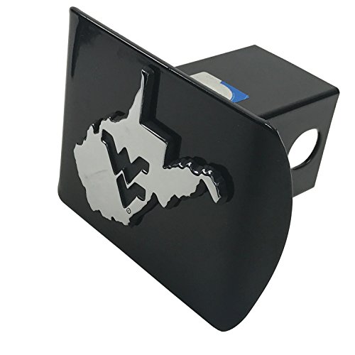 West Virginia Wvu University Metal State Shaped Emblem On Black Metal Hitch Cover #TOP29