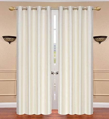Coolstar Polyresin Curtain Drape for Long Door 9Ft | Crush Solid Plain Panels for Home Office Decor | Eyelet Curtains for Living Room Kitchen Hall, 4 x 9 Feet, Pack of 2, Beige