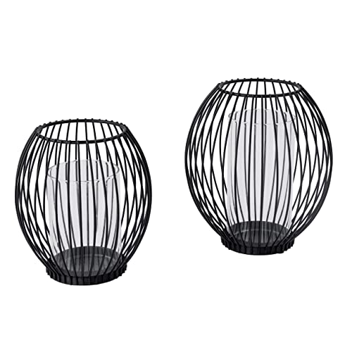 MR Living® Kaarsenstandaard, zwart, van metaal, je voordelen: kaarsenhouder en windlicht en creatieve woonkamerdecoratie - Image 3