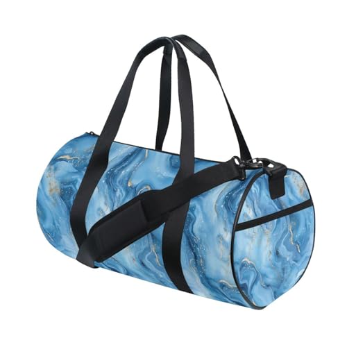 Blue Marble Sports Duffel Bag Full Print Durable Barrel Gym Bag with Large Capacity, Adjustable Strap and Side Zippered Pocket for Fitness Sports Training and Travel3
