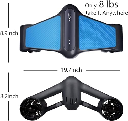 GENEINNO S1 Underwater Scooter, Positive Buoyancy Electric Sea Scooter with Safety Lock,164ft Deep Dive Propulsion Device with Go-Pro Mountfor Snorkeling Diving Swimming Adults Kids,Blue