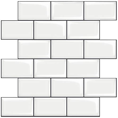 Comparison: Best Subway Tile For Kitchen Backsplash 5 STICKGOO 10-Sheet White Subway Tiles Peel and Stick Backsplash, Stick on Tiles Kitchen Backsplash (Thicker Design)
