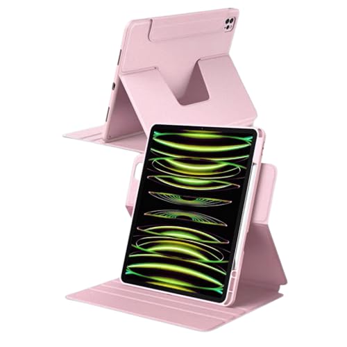 QIYIBOCASE Magnetic Case for iPad Air 5th/4th Generation & iPad Pro11, Vertical Stand Cover with Pencil Holder?It can Store Keyboard? Detachable Rotatable Case for iPad Air5/Air4/Pro11 (Pink)