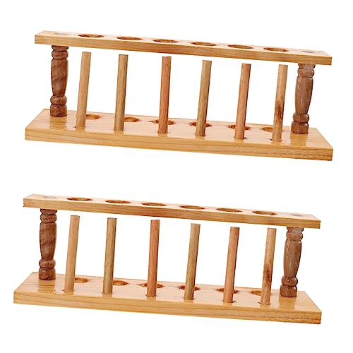 FUNOMOCYA Ergonomic Lab Tube Rack 2 Pcs Wooden Test Tube Shelf Wall Mount Holder