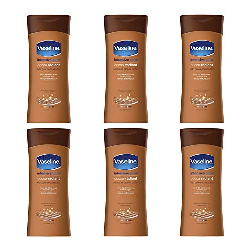 Vaseline Intensivpflege Body Lotion - Kakao Radiant - Hilfe für trockene Haut - 6er Pack (6 x 400 ml)
