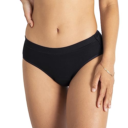 saalt Comfort Modal Brief Period Underwear - Heavy Absorbency - Replaces 3 Pads or 4 Tampons (Medium Volcanic Black)