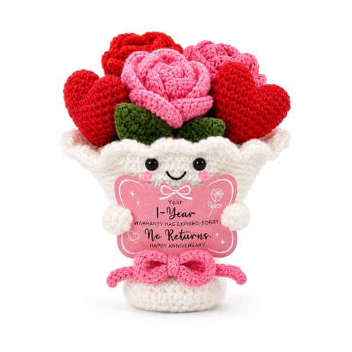 1 Year Anniversary Couple Gifts for Girlfriend Boyfriend Flower Crochet