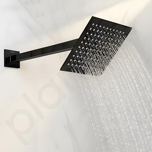 Image of Plantex 18-Inch Shower Arm for Overhead Shower /Stainless Steel Shower Pipe /Wall Mount Bathroom Fitting with -Inch Thread - Pack of 1 (Black)