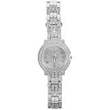MALUGOGO Reloj elegante para cronometraje con muñeca, cómodo, preciso, aleación de plata, diamantes de imitación, cuarzo, uso elegante para mujeres todos los días