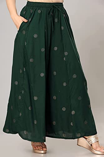 Image of Rayon Gold Print Skirt Palazzo || Rayon Palazzo || Skirt Palazzo || GOLDPRINT Skirt Palazzo || Multicolour